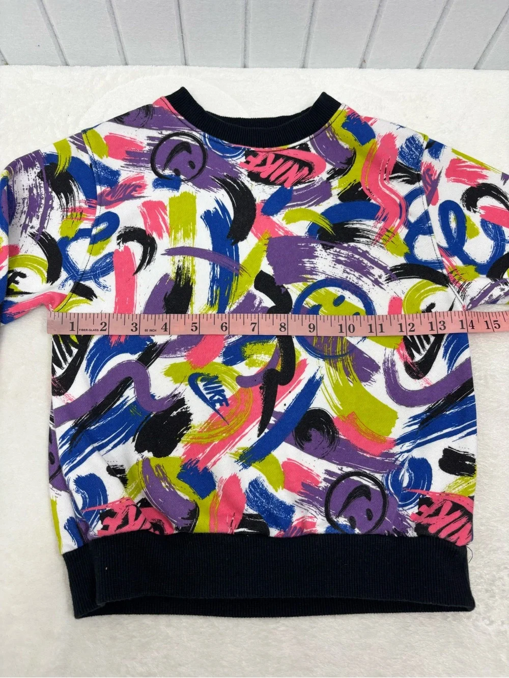 Nike Neon Brushstroke Graphic Crewneck Sweatshirt Size 6 /M